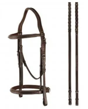 Signature Series Round Raised Padded Monocrown Snaffle Bridle